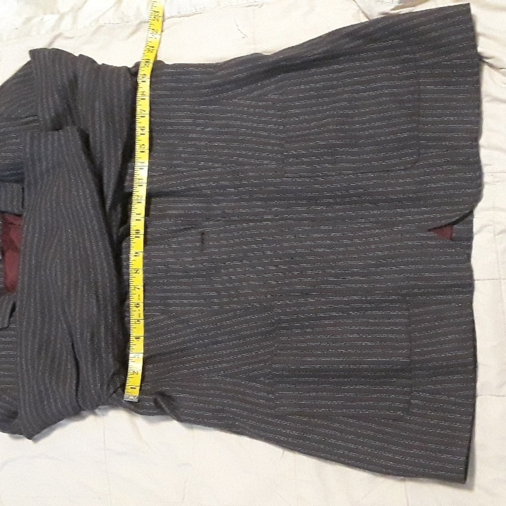 Vintage Lane Bryant Brown Pinstripe Blazer 16 - Picture 6 of 8